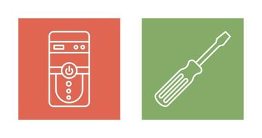 Cpu and Screw driver Icon vector