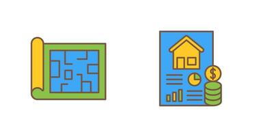 Blueprint and loan Icon vector