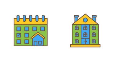 Calendar and Mansion Icon vector