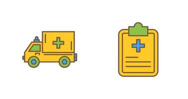 Ambulance and prescription Icon vector