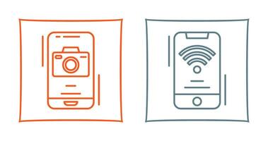 Camera and Wifi Signal Icon vector