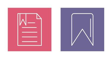 bookmarked document and Bookmark Icon vector