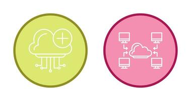 Cloud Computing and Computer  Icon vector