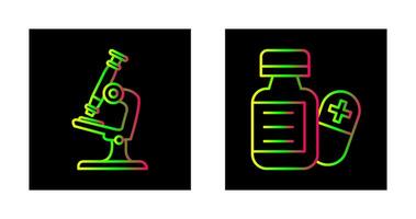 Microscope and Pill Icon vector