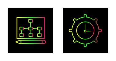 draw hierarchy and time setting  Icon vector