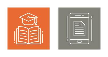 Graduation and Phone Icon vector