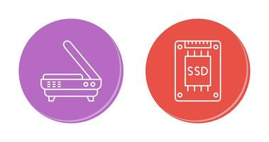 Scanner and Hard drive Icon vector