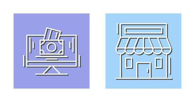 Payment Option and Retail Place Icon vector