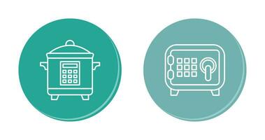 Cooker and Safe Box Icon vector