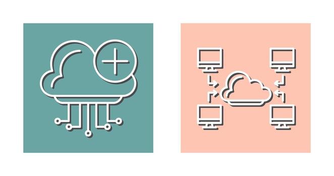 Cloud Computing and Computer  Icon vector