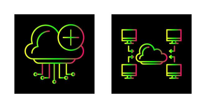 nube informática y computadora icono vector