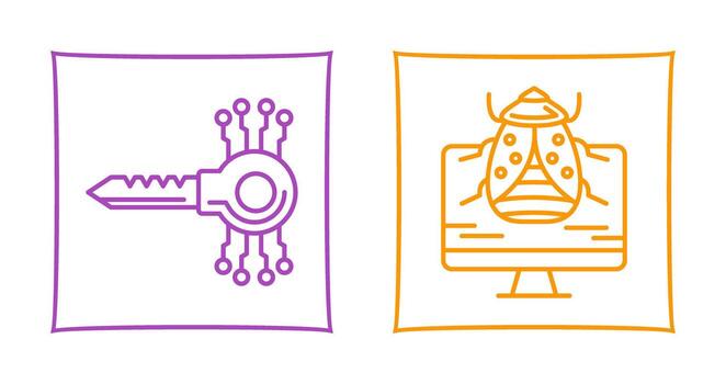 Key Code and Malware Icon vector