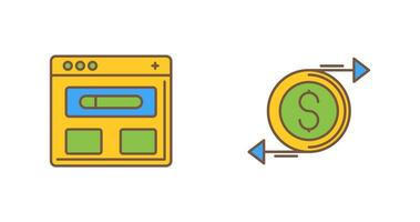 navegador y dinero icono vector