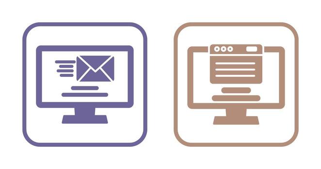 Mail and Web Icon vector