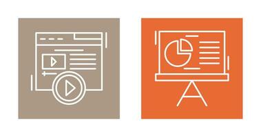 Video Content and Pie Chart Icon vector
