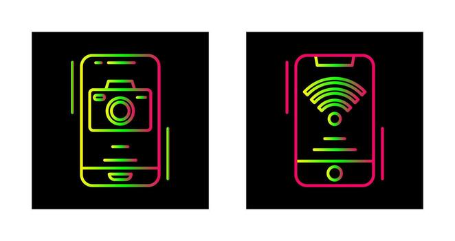Camera and Wifi Signal Icon vector