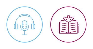 Podcast and Open Book Icon vector