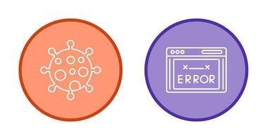 virus y error código icono vector