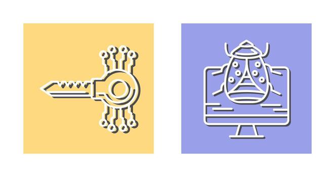 Key Code and Malware Icon vector