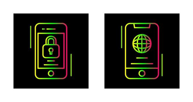 navegador y bloquear icono vector