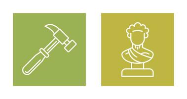 Hammer and Statue Icon vector