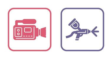 Airbrush and Video Camera Icon vector