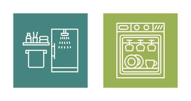 Shower and Dishwasher Icon vector