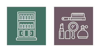 Book Shelf and Makeup Icon vector