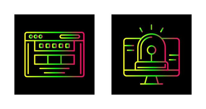 Hacking Alarm and Browser Icon vector