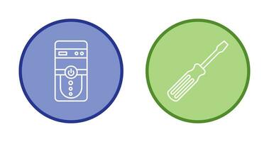 Cpu and Screw driver Icon vector