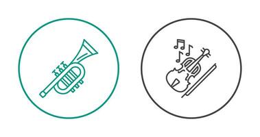 Trumpet and Violin Icon vector