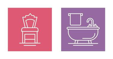 Chair and Bathtub Icon vector