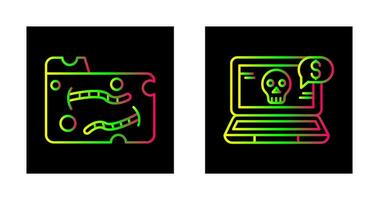 gusano y en línea fraude icono vector