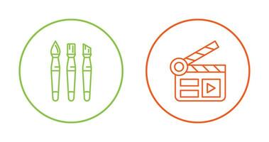 Brushes and Clapper Board Icon vector