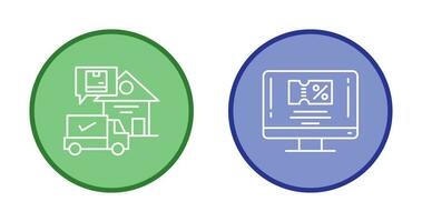 Package Receving and Couption Icon vector