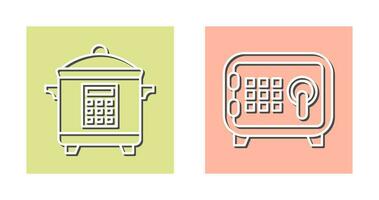 Cooker and Safe Box Icon vector