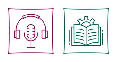 Podcast and Open Book Icon vector