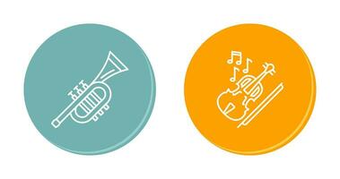 Trumpet and Violin Icon vector