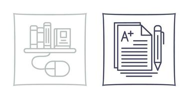 Digital Library and Essay Icon vector