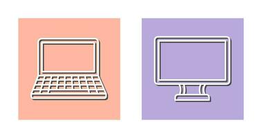 Laptop and Lcd  Icon vector