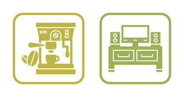 Coffee Machine and Television Icon vector