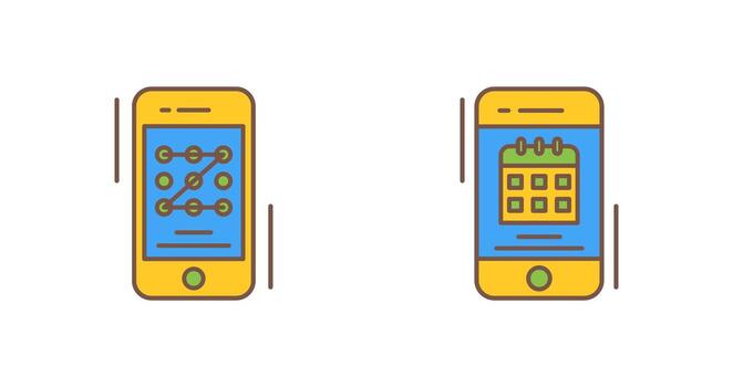 modelo código y calendario icono vector