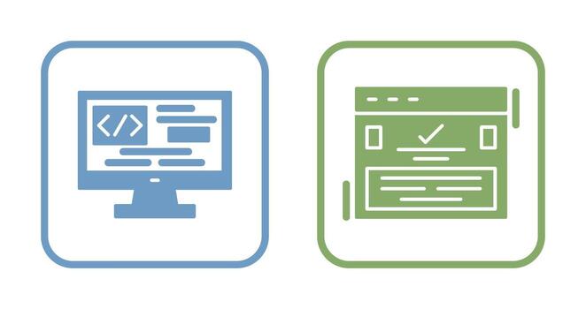 Coding and Complete Icon vector