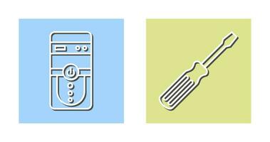 Cpu and Screw driver Icon vector