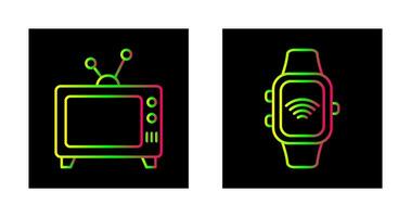 Television and Smart Watch Icon vector