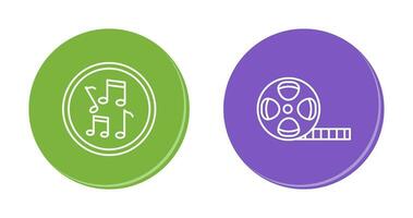 Musical Notes AND Film Reel Icon vector