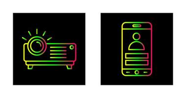 Login and Projector Icon vector