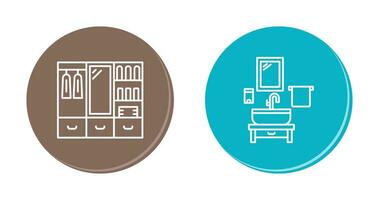 Wardrobe and Washbasin Icon vector