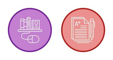 Digital Library and Essay Icon vector