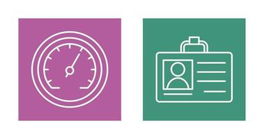 Id Card and Speedometer  Icon vector